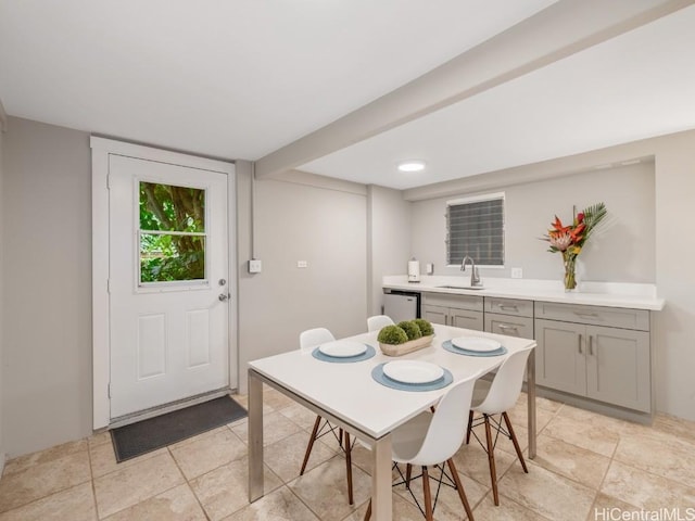 dining room with sink