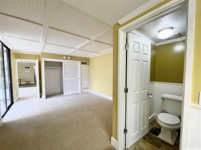2215 Aloha Dr Unit 701, Honolulu, HI 96815 - bathroom featuring toilet, ornamental molding, and baseboards
