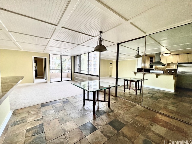 view of unfurnished dining area