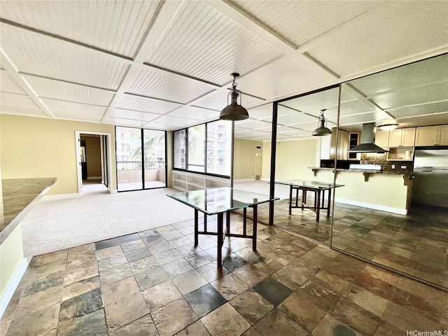 2215 Aloha Dr Unit 701, Honolulu, HI 96815 - recreation room featuring baseboards and stone tile floors