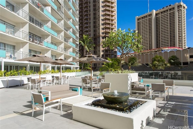 view of patio / terrace featuring an outdoor hangout area