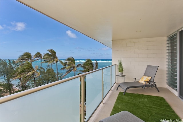 balcony with a water view