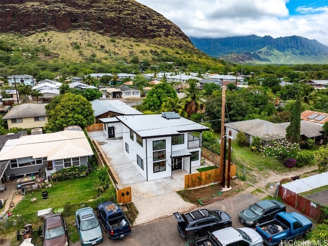 aerial view featuring a mountain view