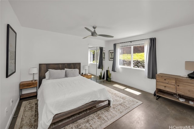 bedroom with ceiling fan