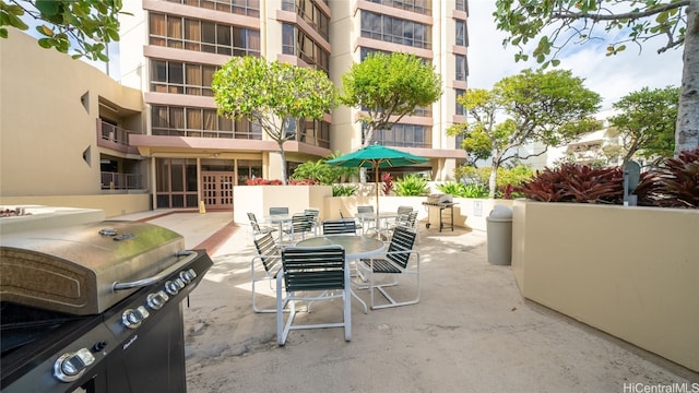 view of patio / terrace featuring a grill