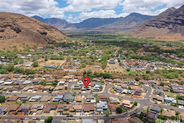 aerial view featuring a mountain view