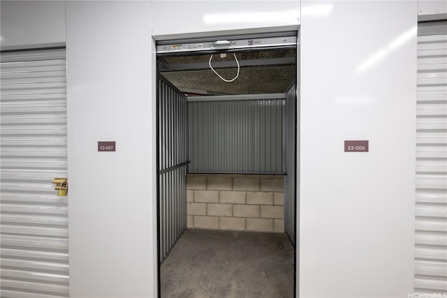 interior space with concrete floors