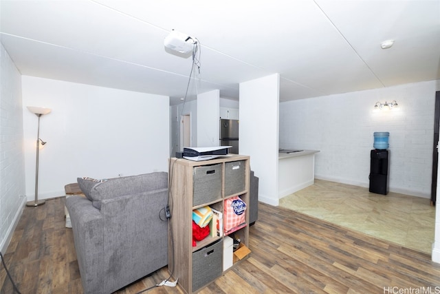 living room with wood-type flooring