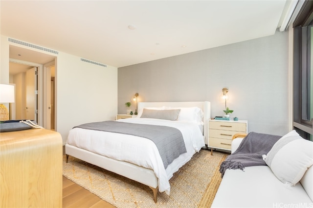 bedroom featuring light hardwood / wood-style flooring