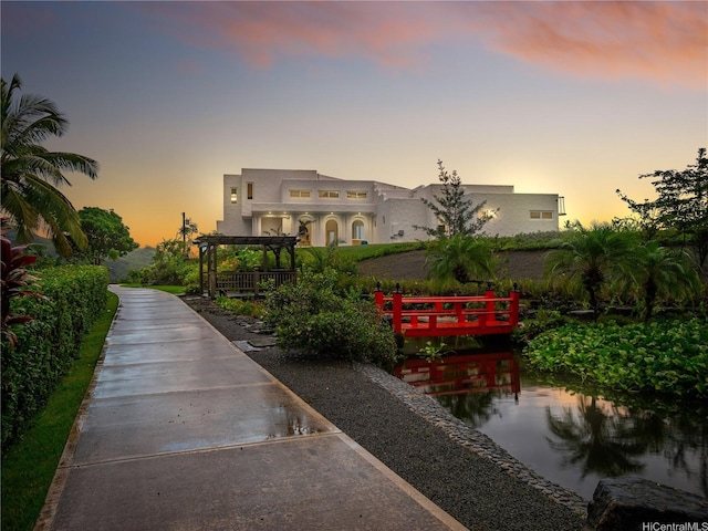 view of community featuring a water view