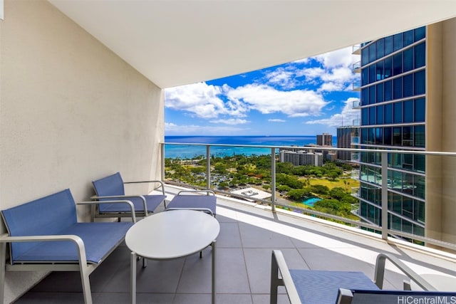 balcony with a water view