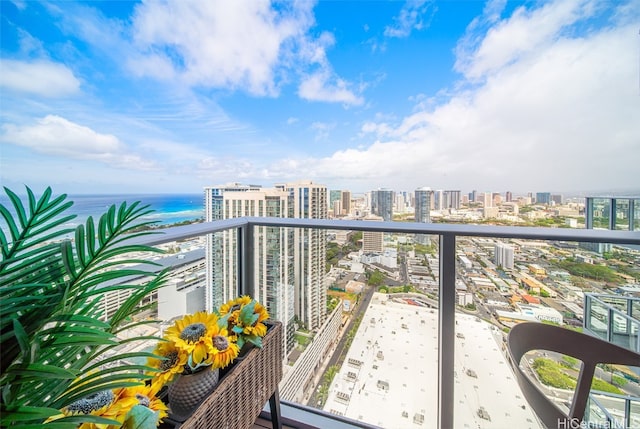 balcony with a water view