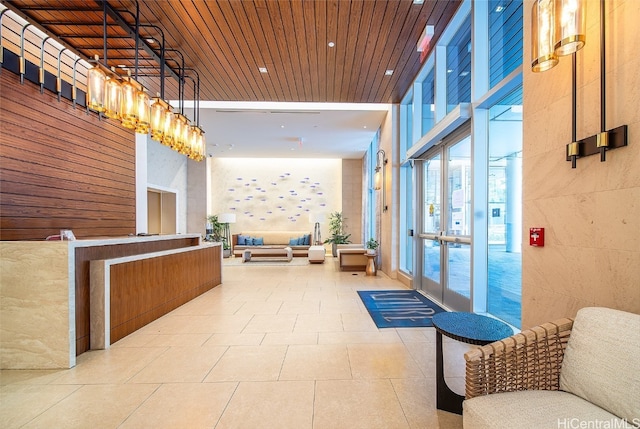 reception area with french doors