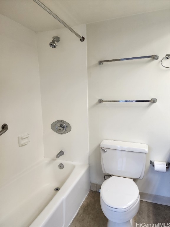 bathroom featuring toilet and shower / washtub combination