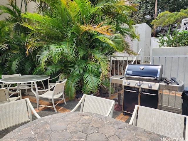 view of patio / terrace with a grill