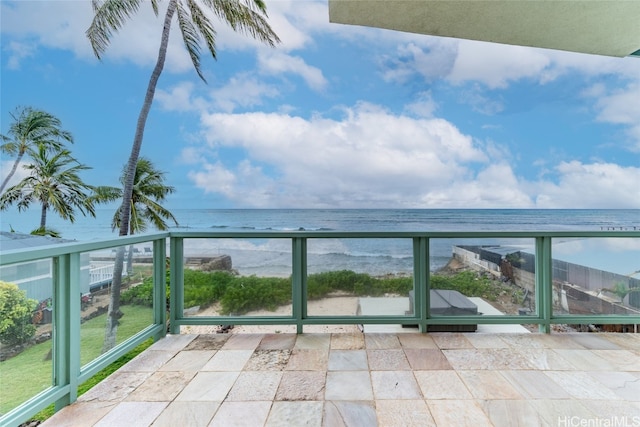 balcony with a water view