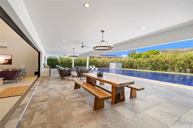 view of patio with an outdoor living space