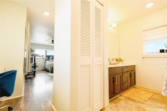 hallway featuring light hardwood / wood-style floors