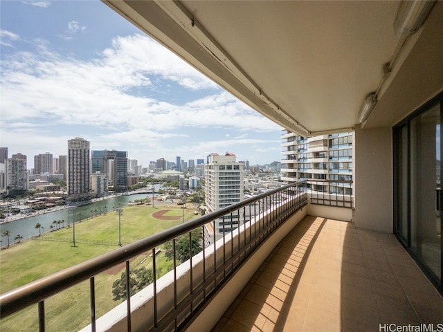 balcony with a water view