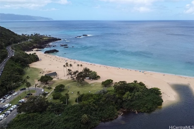 view of water feature featuring a beach view