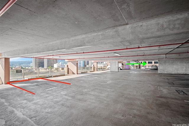 view of parking garage
