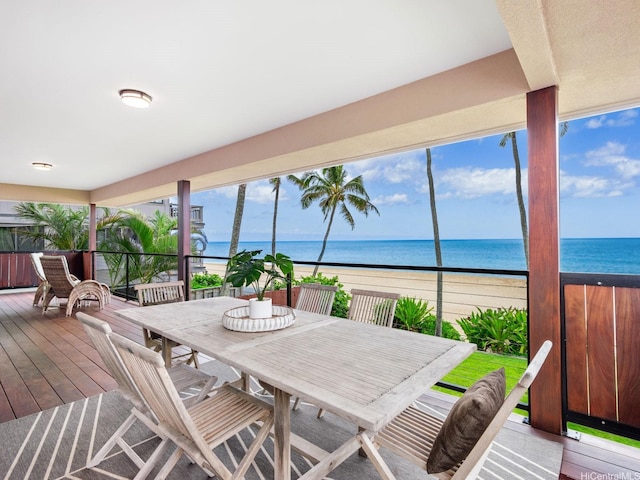 59-355 Ke Nui Rd, Haleiwa, HI 96712 - sunroom featuring a water view and hardwood / wood-style floors