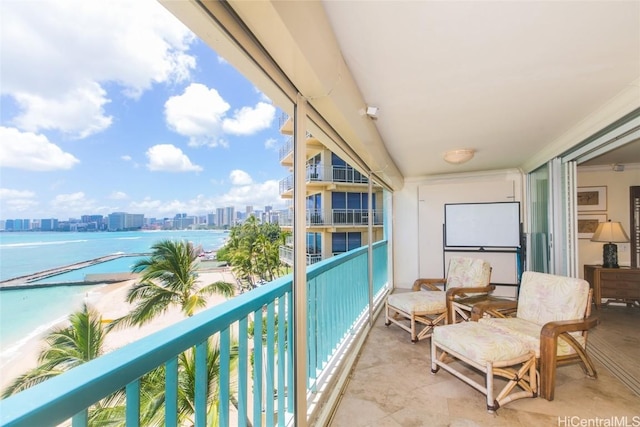 balcony with a water view