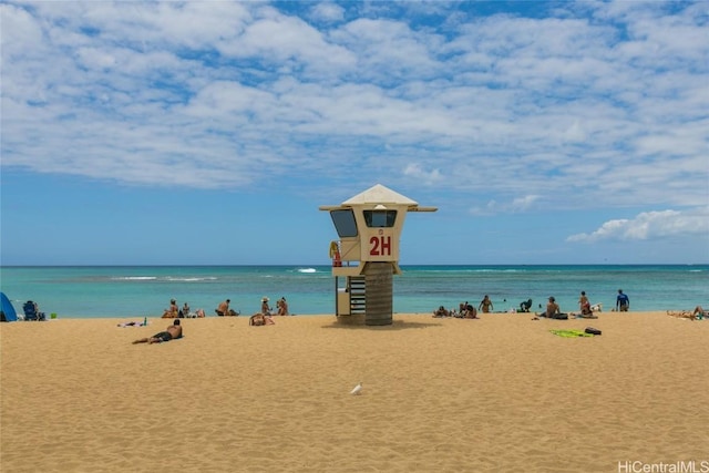 water view with a view of the beach