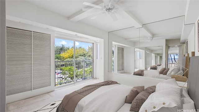 bedroom featuring ceiling fan