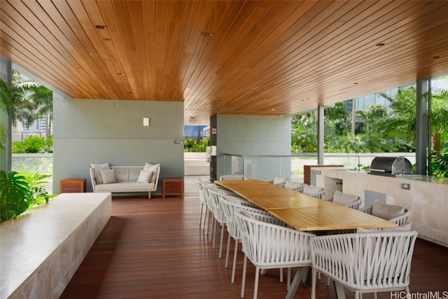 view of patio featuring an outdoor living space and grilling area