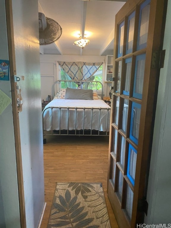 bedroom featuring hardwood / wood-style flooring