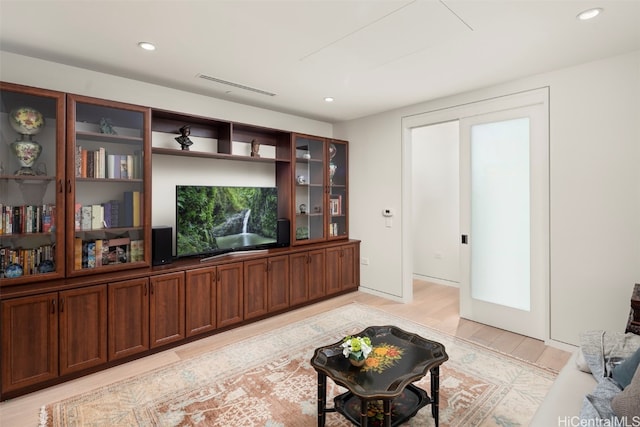 living room featuring light hardwood / wood-style flooring