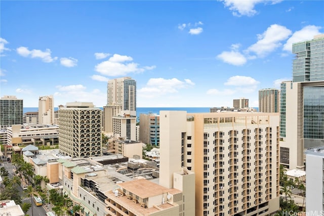 property's view of city with a water view