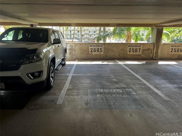 view of garage