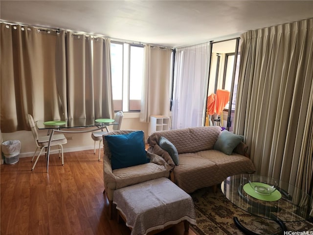 2410 Cleghorn St Unit 1504, Honolulu, HI 96815 - living room with wood finished floors and baseboards