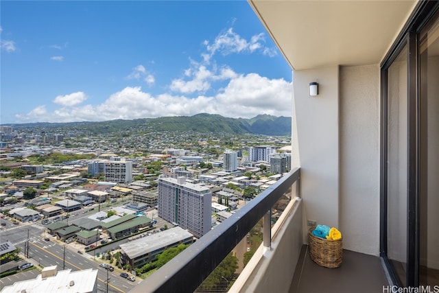 balcony with a mountain view