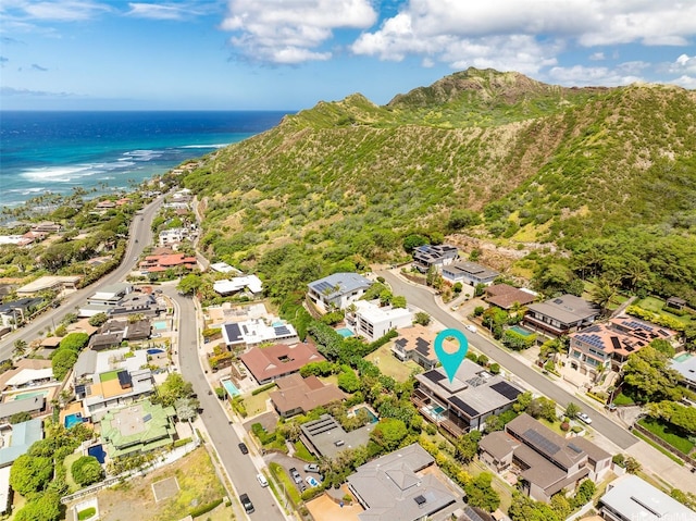 3869 Pokapahu Pl, Honolulu, HI 96816 - aerial perspective of suburban area with a large body of water