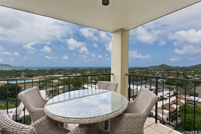 balcony with a mountain view