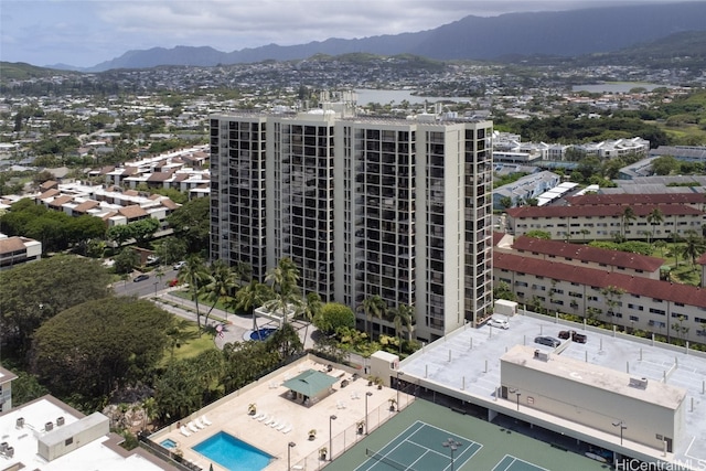 bird's eye view featuring a mountain view