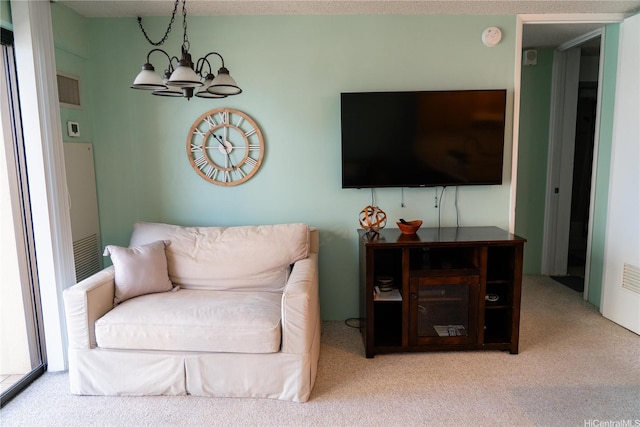 2140 Kuhio Ave Unit 1907, Honolulu, HI 96815 - living room featuring a chandelier and carpet