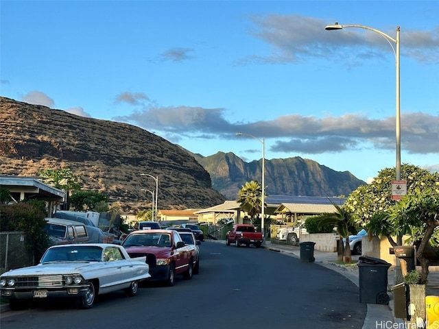 view of street featuring a mountain view