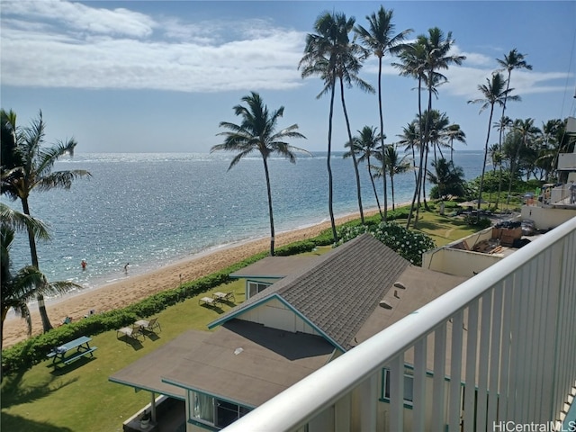 property view of water with a view of the beach