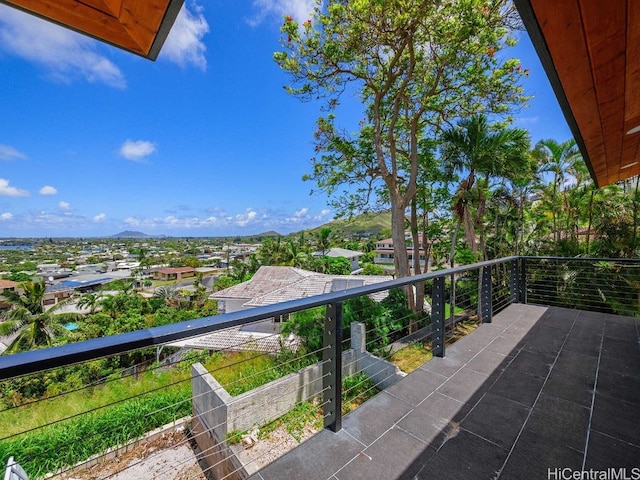 balcony with a mountain view