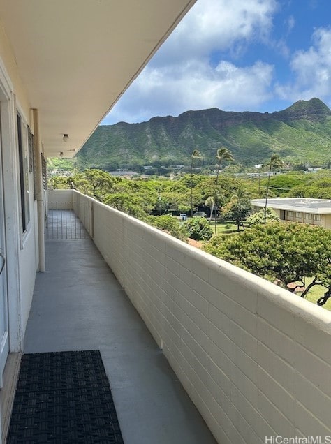 balcony with a mountain view