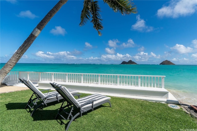 1276 Mokulua Dr, Kailua, HI 96734 - water view featuring local beach