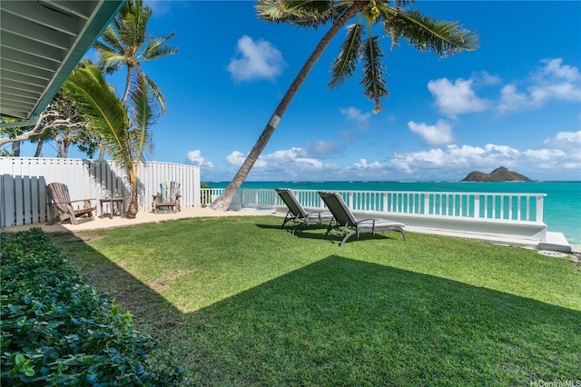 1276 Mokulua Dr, Kailua, HI 96734 - view of yard featuring a water view