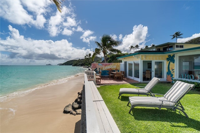 1276 Mokulua Dr, Kailua, HI 96734 - water view featuring local beach