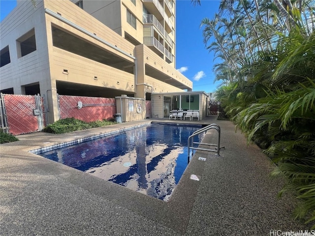 view of pool with a patio area