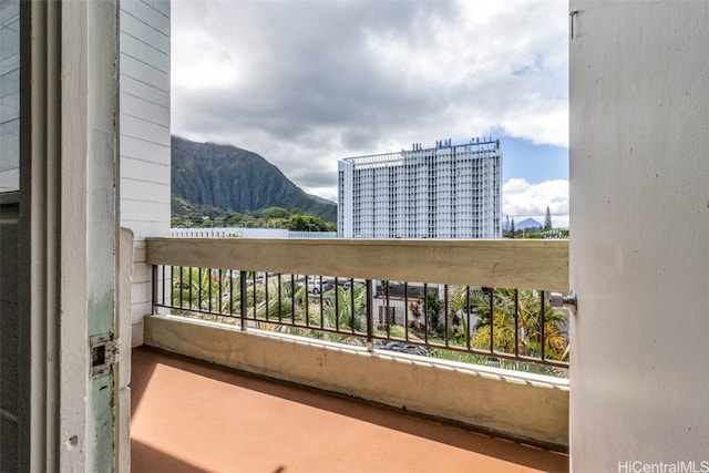 balcony with a mountain view