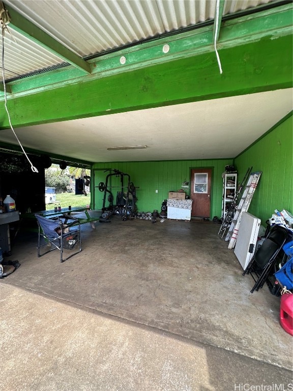 view of garage